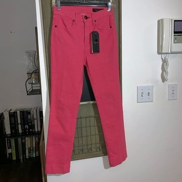 Rag & Bone Pink Ankle Cigarette Jeans Skinny Crop Stretch Denim Size 24 NWT - Picture 9 of 10